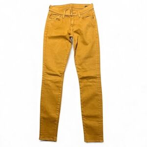 7 For All Mankind 7FAMK The Skinny Mustard Yellow Jeans Womens Size 25 Funky Fun